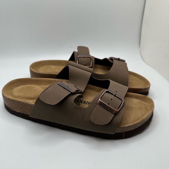 CUSHIONAIRE Women's Cork Footbed Sandal With +Comfort 6 BROWN - Picture 1 of 7